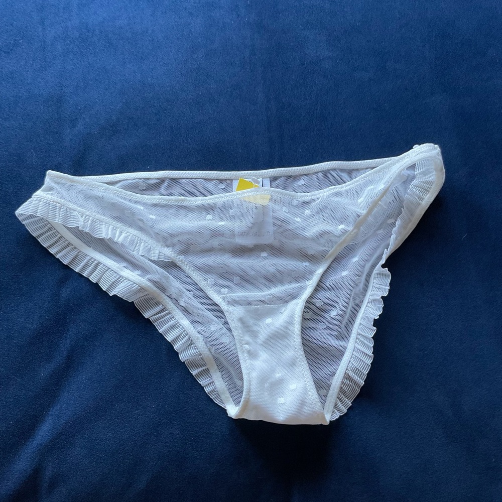 NWOT‎ & Other Stories White Mesh Ruffle Panty